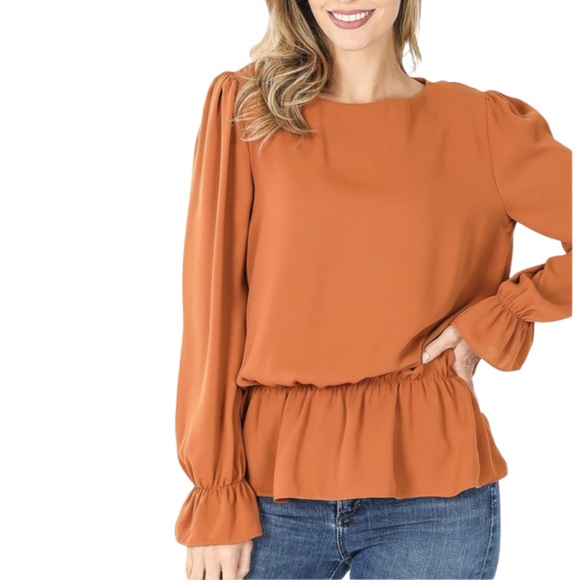 NEW boho puff sleeve keyhole blouse top - Picture 6 of 6